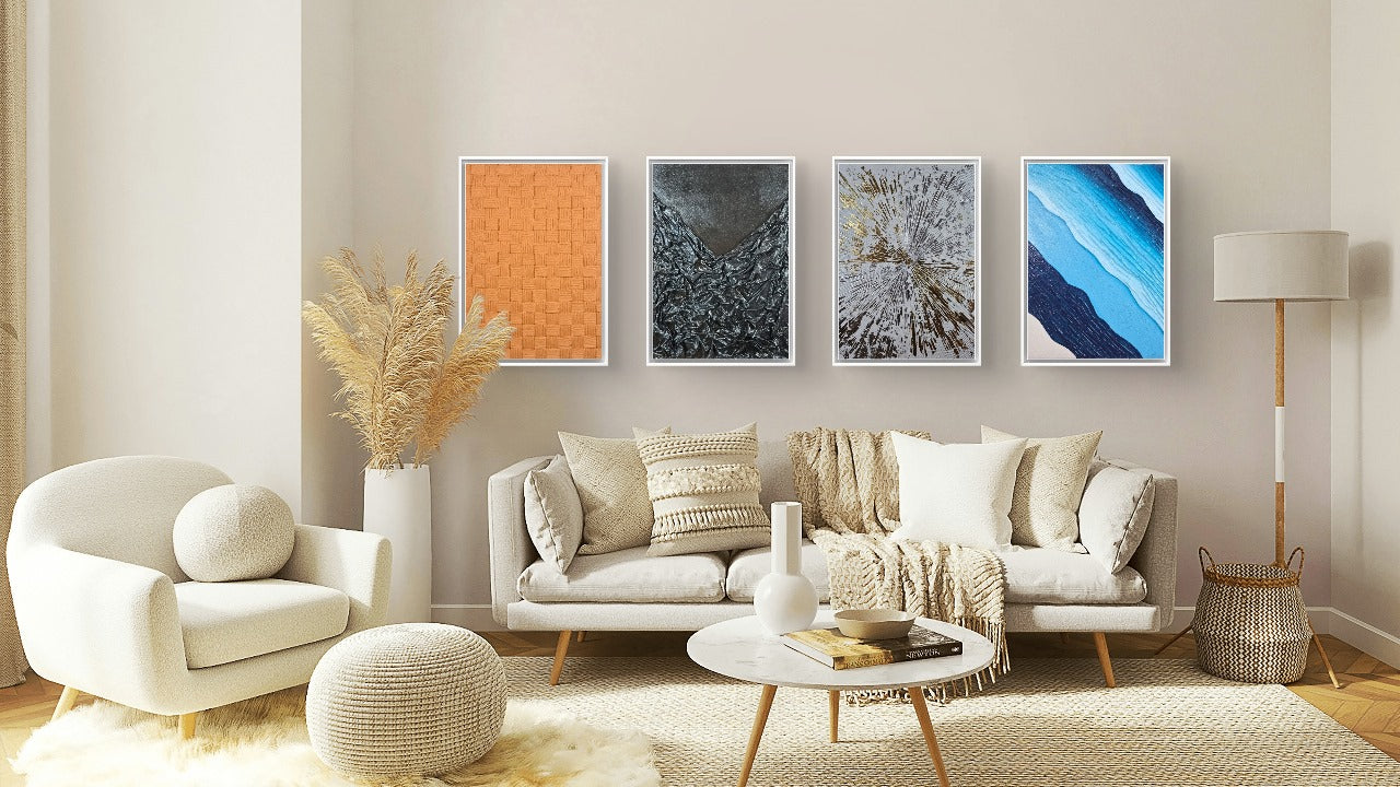 Fabric Artwork on Canvas Sustainable Wall Art Dubai Handcrafted Fabric Art Dubai Unique Fabric Wall Decor Modern Fabric Art Pieces