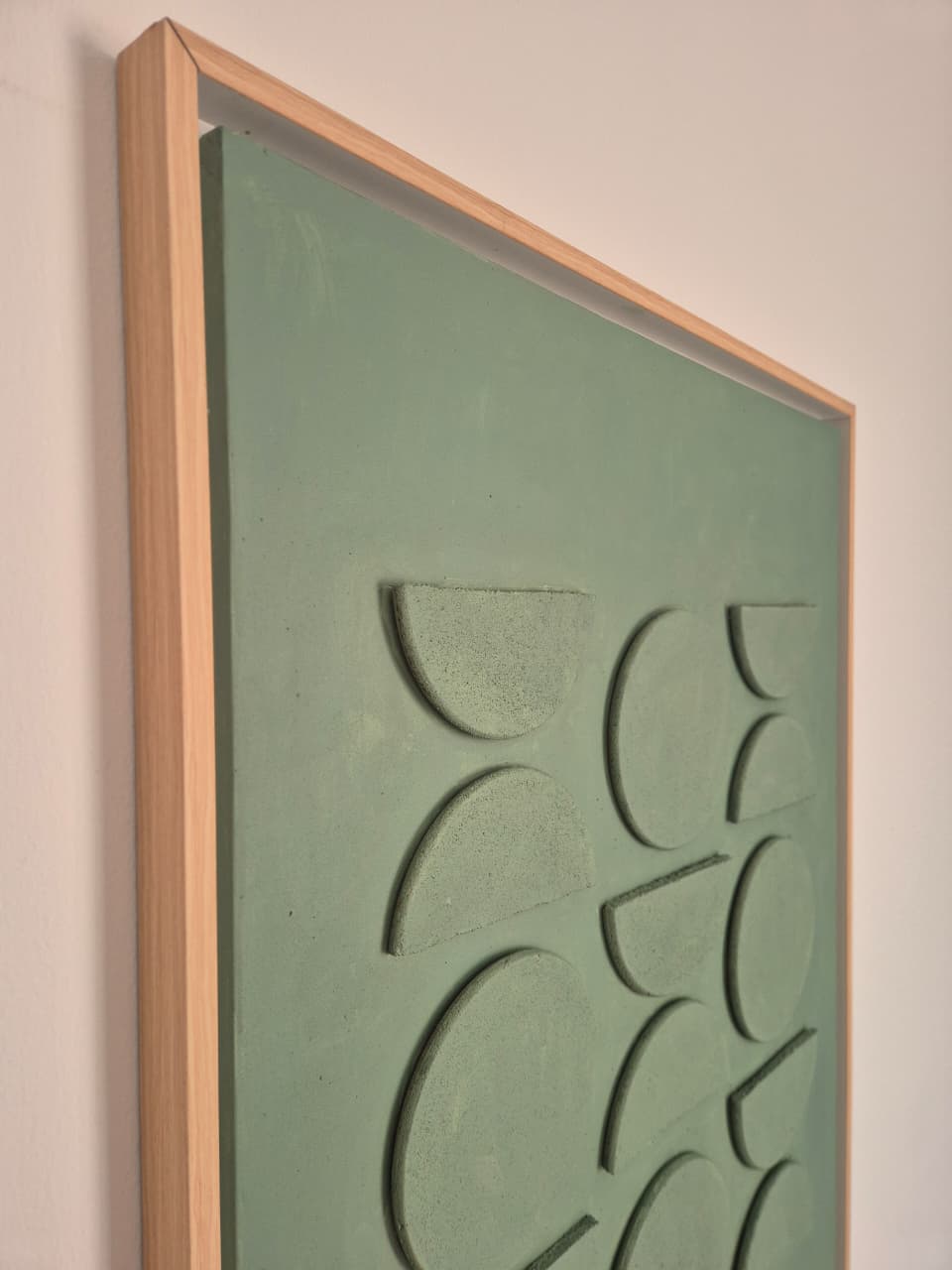 Soft Symmetry & Verdant Rhythm – Geometric Wall Art Pair | Beige Frames | 108 × 82 cm Each