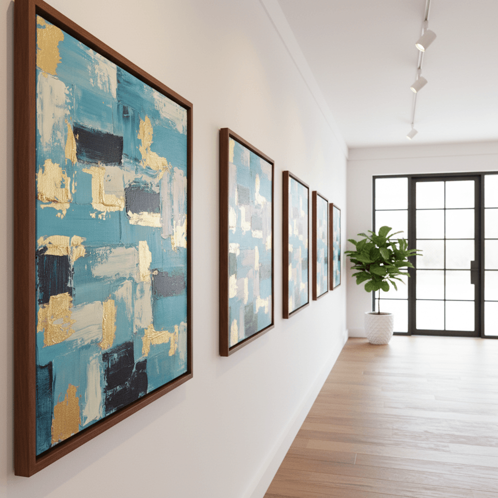 Echoes of Gilded Calm – Luxury Abstract art for Home Interiors UAE 100 × 76 cm