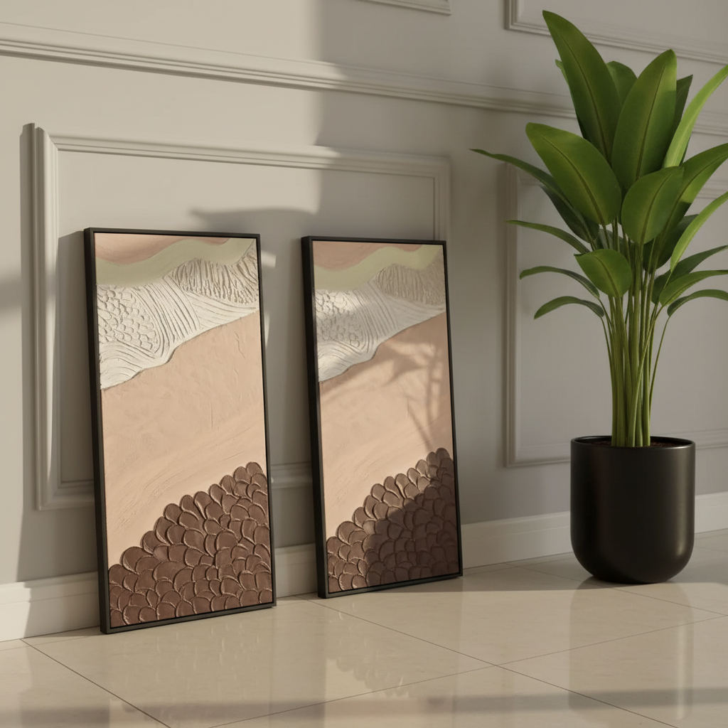 Silent Geological Flow – Sculptural Wall Art for Homes 150×60cm (B)