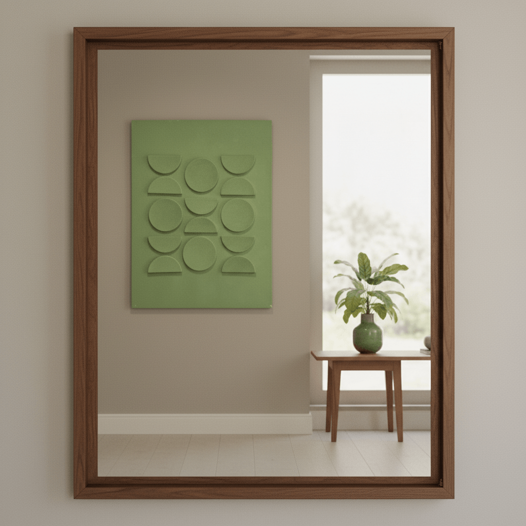 Verdant Rhythm – Frameless Geometric Wall Art Sharjah UAE 100 × 76 cm
