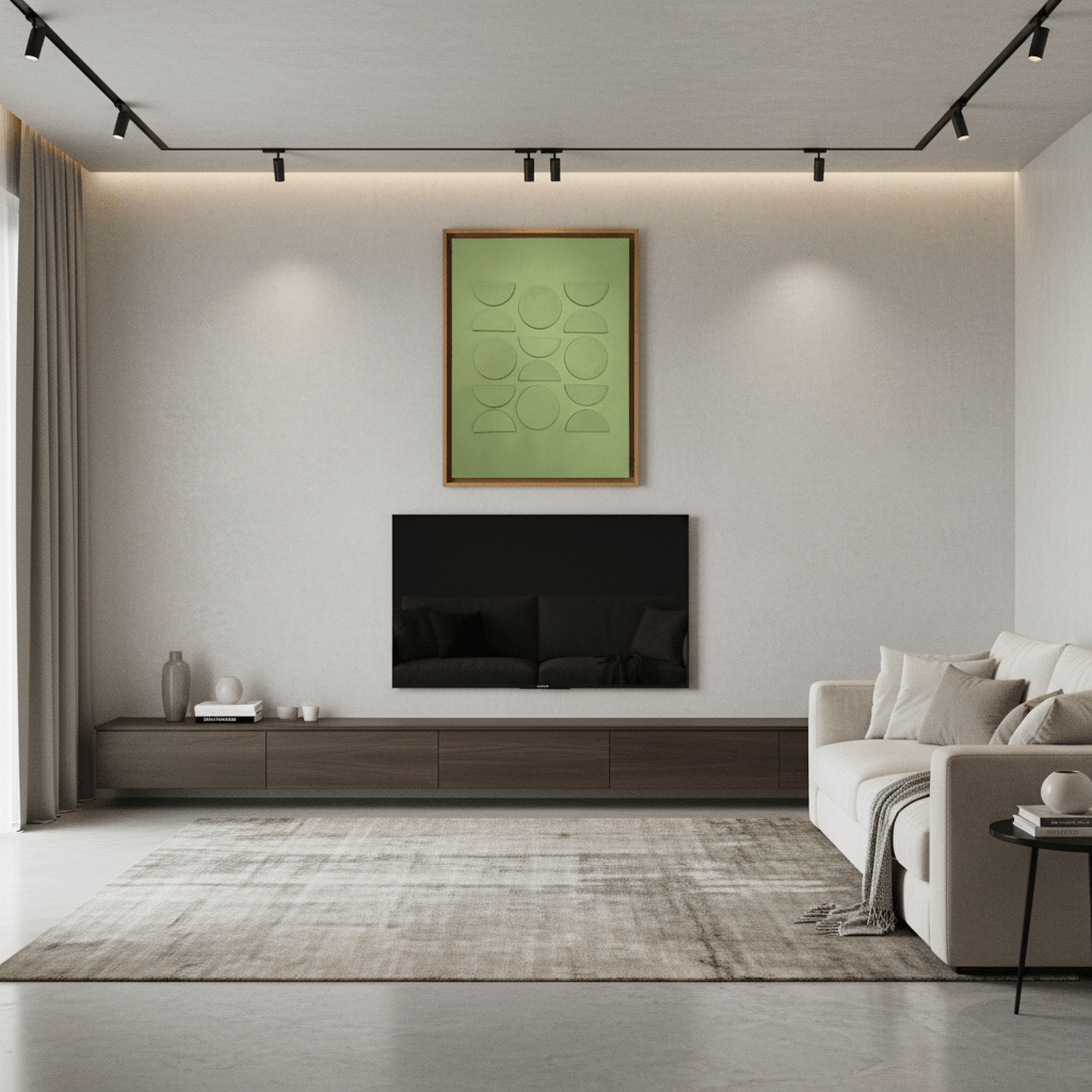 Verdant Rhythm – Frameless Geometric Wall Art Sharjah UAE 100 × 76 cm