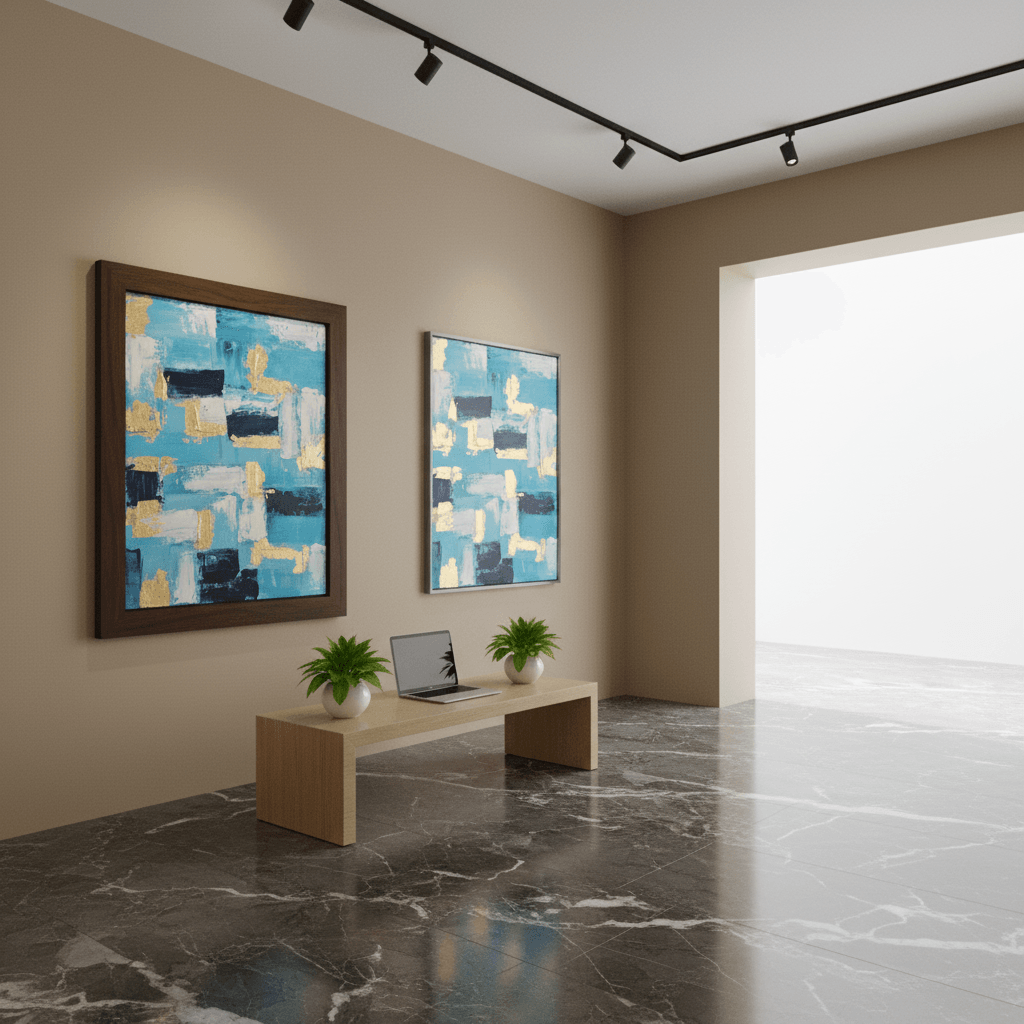 Echoes of Gilded Calm – Luxury Abstract art for Home Interiors UAE 100 × 76 cm