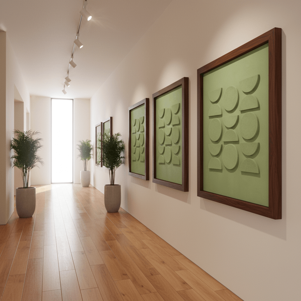Verdant Rhythm – Frameless Geometric Wall Art Sharjah UAE 100 × 76 cm