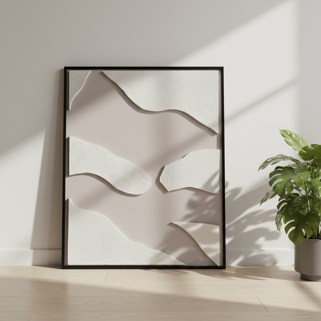 Soft Divide – Modern Abstract Fabric Wall Art 100 × 76 cm