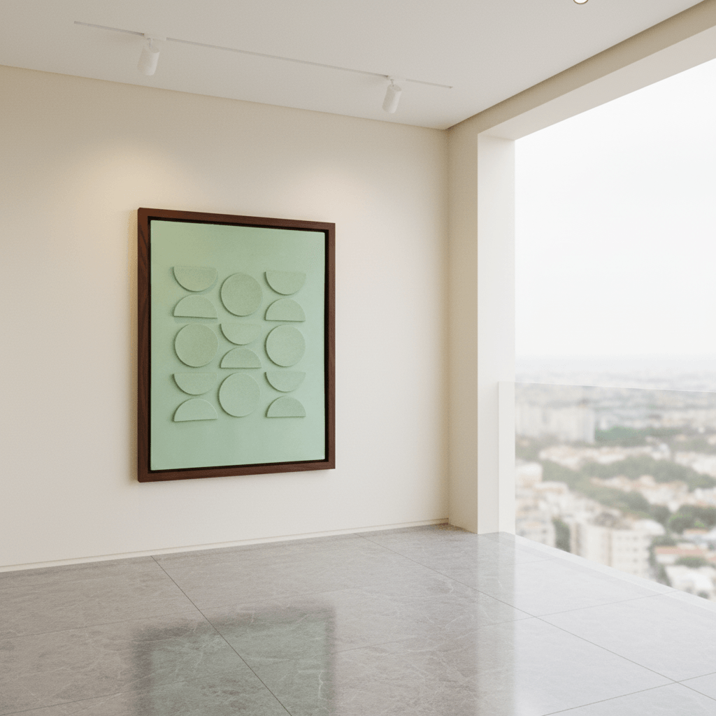 Verdant Rhythm – Frameless Geometric Wall Art Sharjah UAE 100 × 76 cm