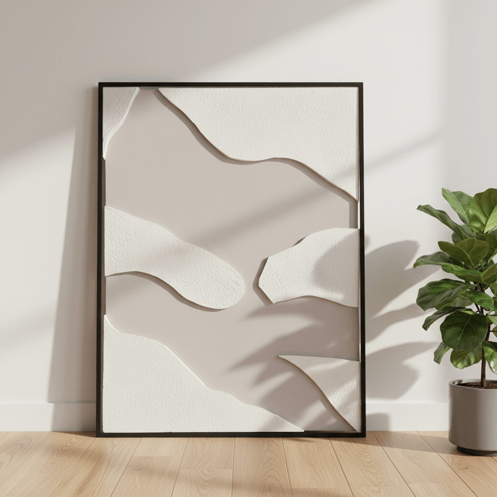 Soft Divide – Modern Abstract Fabric Wall Art