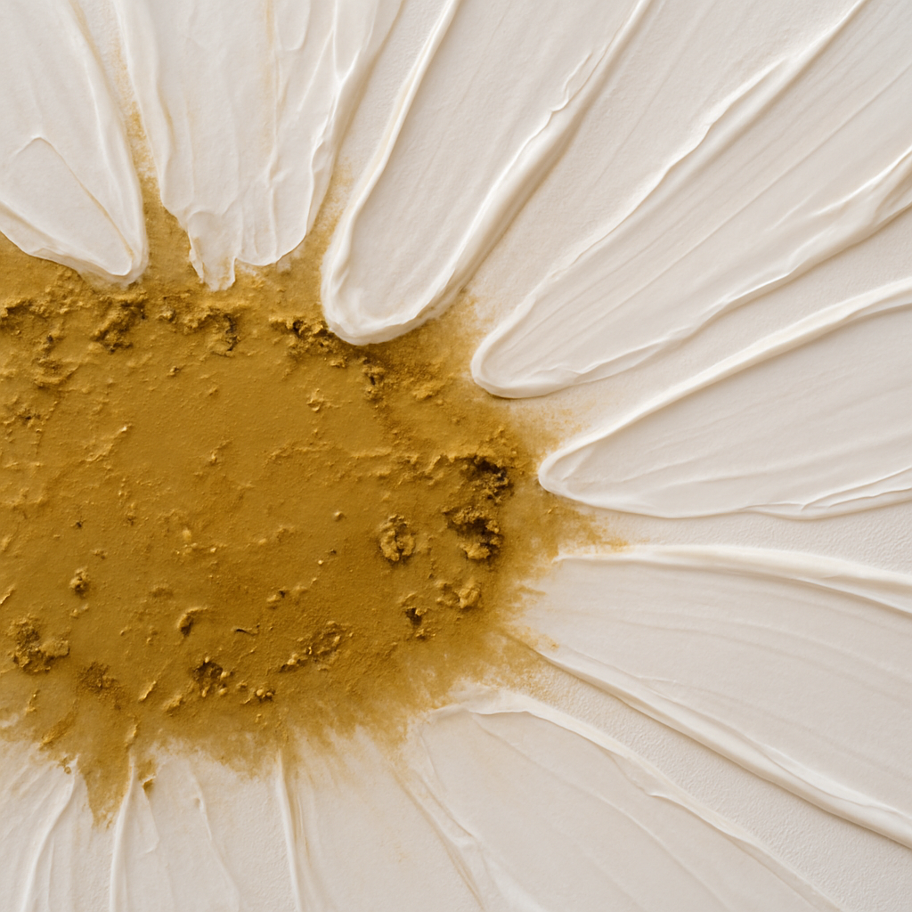 Abstract flower-inspired artwork in blush and ivory