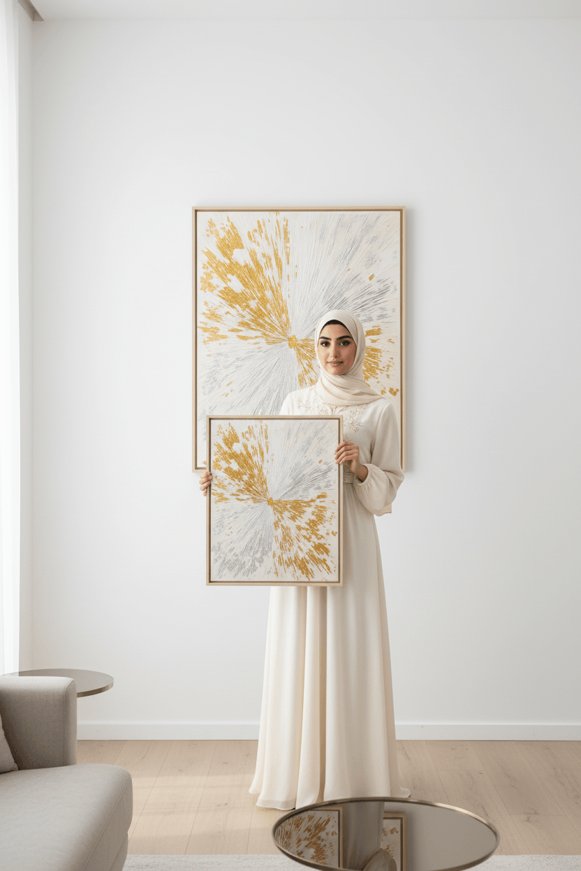 Best wall hanging decor UAE for elegant living room interiors