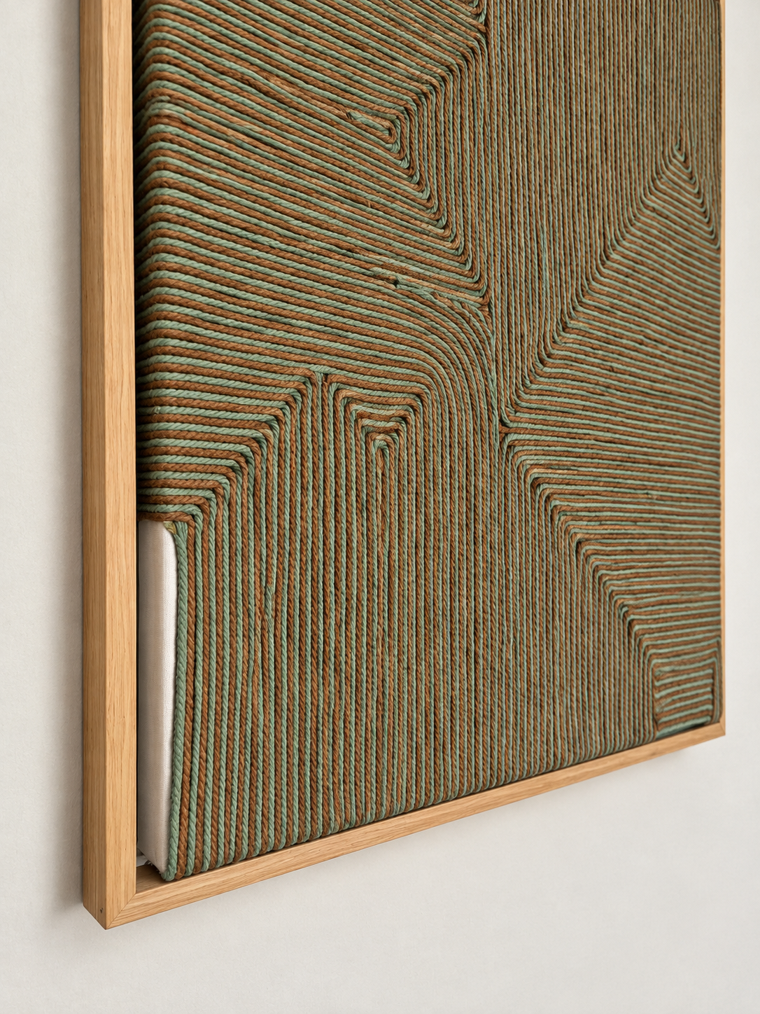 Nature's Knots Textured Macramé Wall Art – Beige Frame | 85 × 65 cm