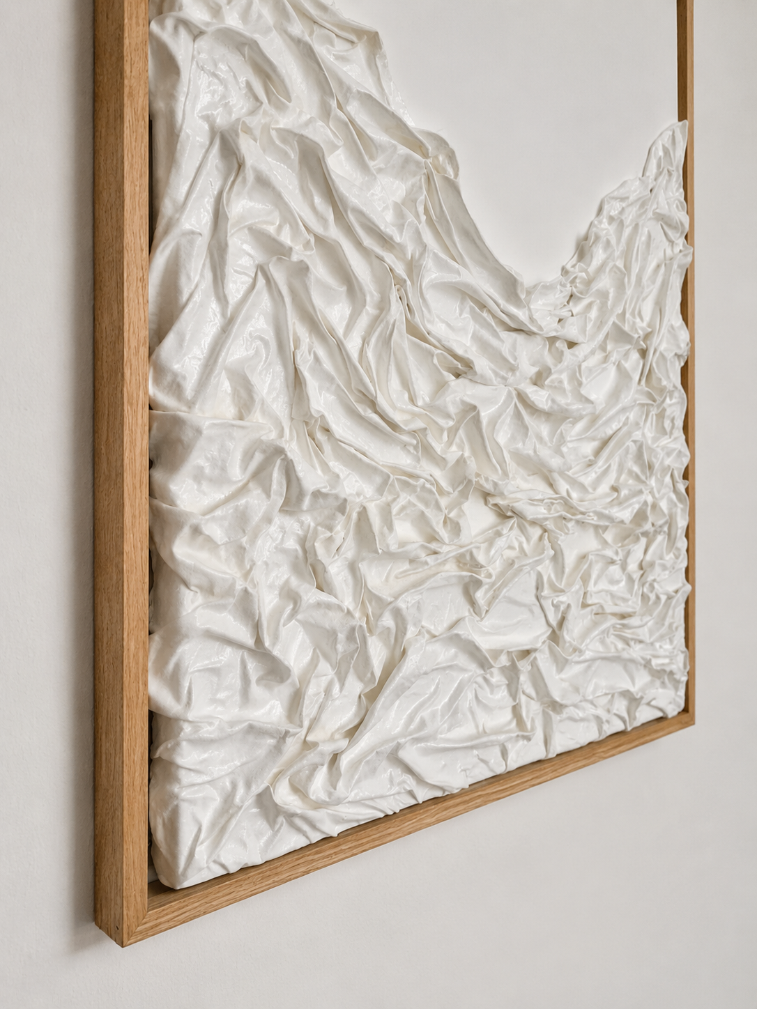Fossilized Drapes Limited Edition Textured Wall Art with Beige Frame 80 × 60 cm