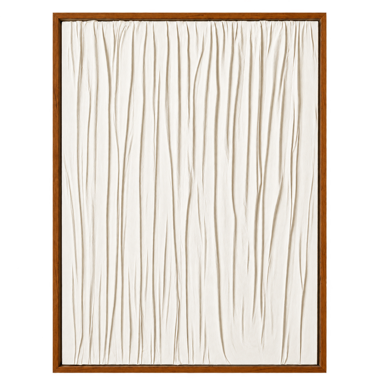 Ivory Glow Framed Macramé Wall Art with dark Brown Frame 100×76 cm