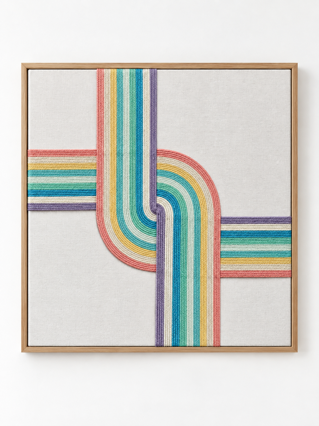 Colorful framed macramé wall décor UAE