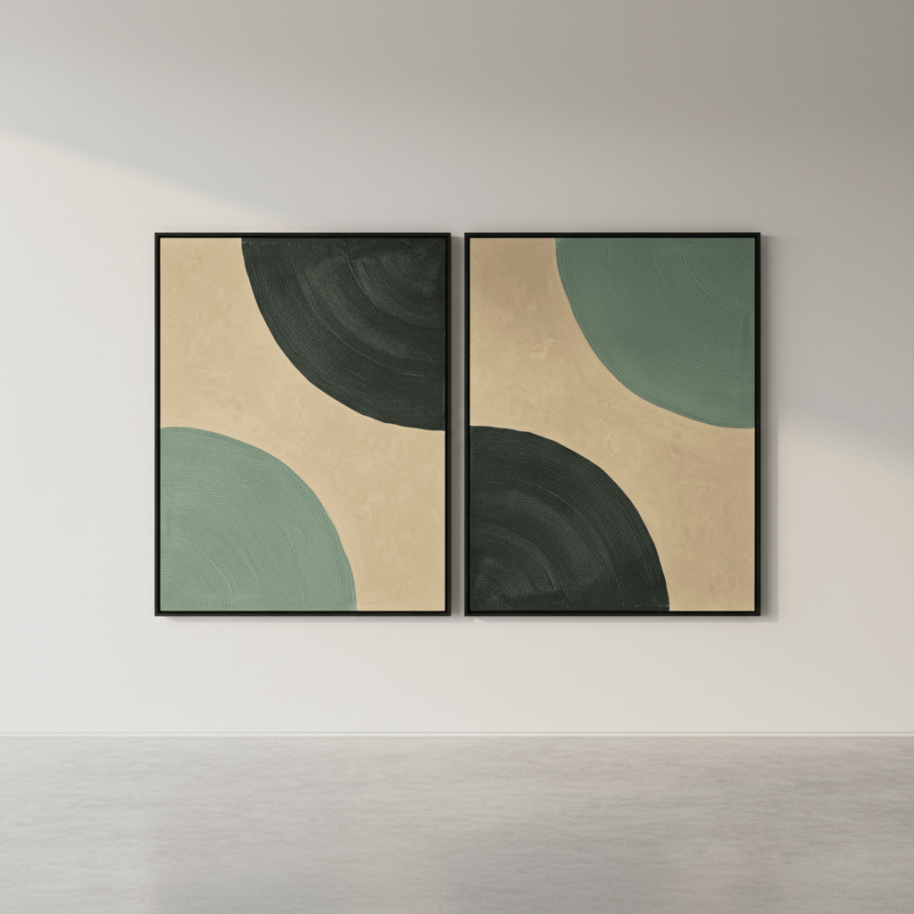 Contemporary abstract wall art pair