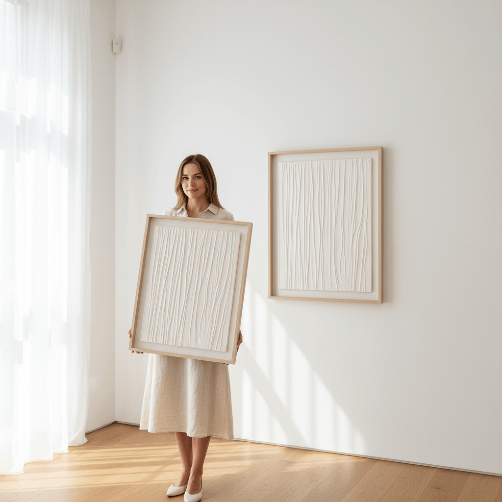 Crimped Bedsheets textured wall art Dubai