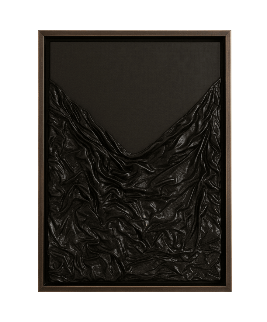 Deep blue and black textured canvas art