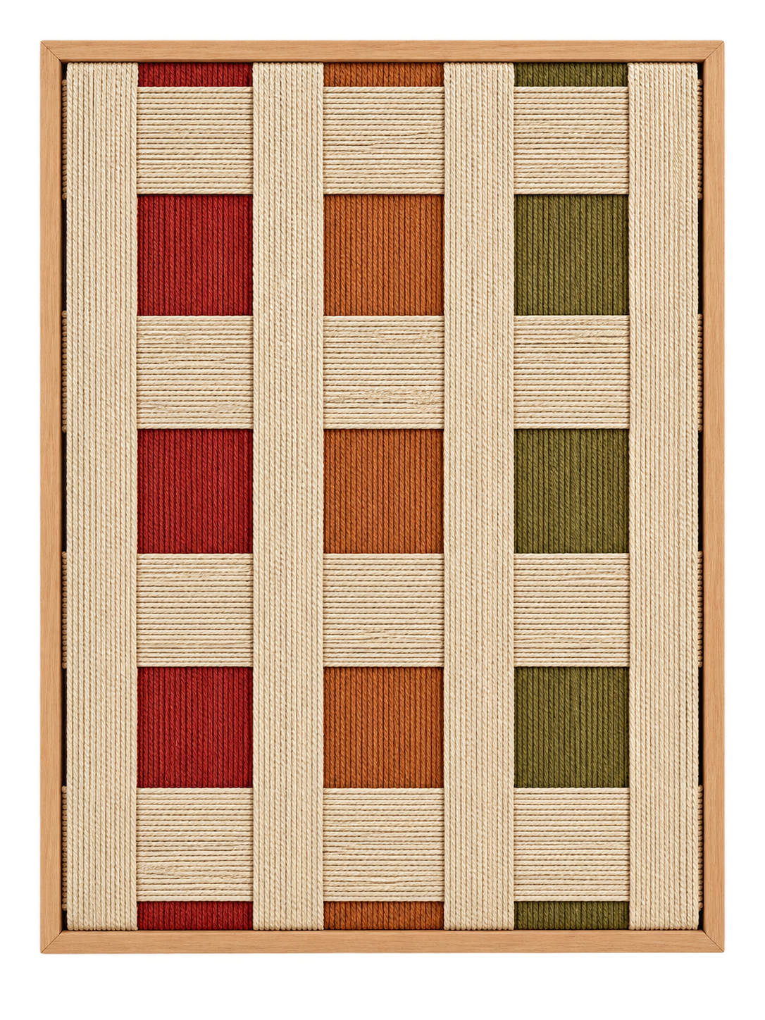 Earth’s Own Weave Macramé Wall Art with Beige Frame | 85 × 65 cm