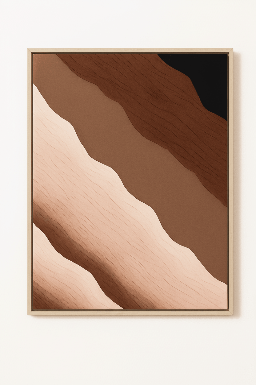 Earth tone modern wall art with natural flow