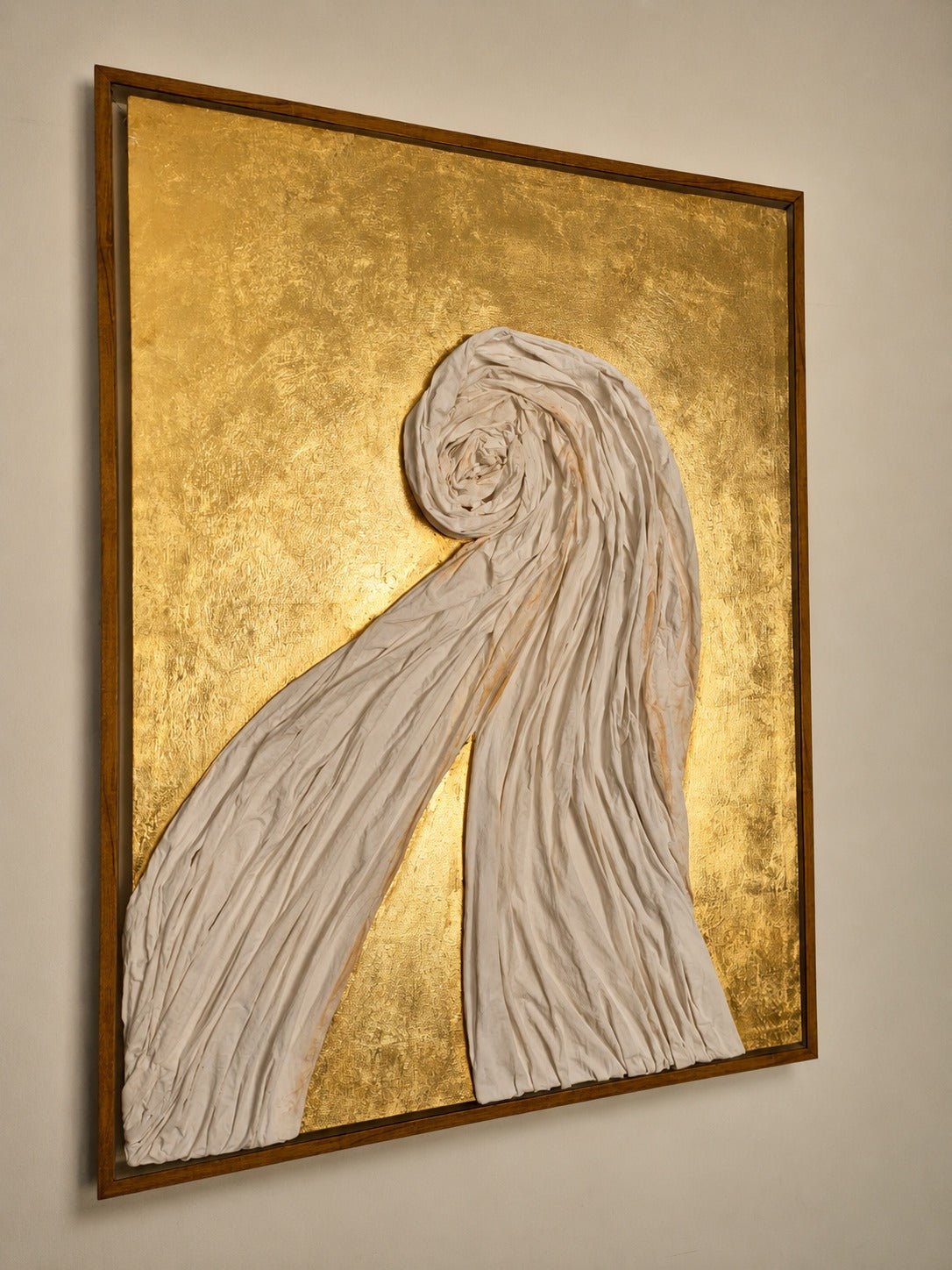 Ethereal Swirl framed textured wall art 100x76 cm