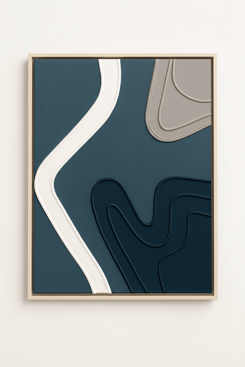 Fluid river motion artwork for luxury interiors