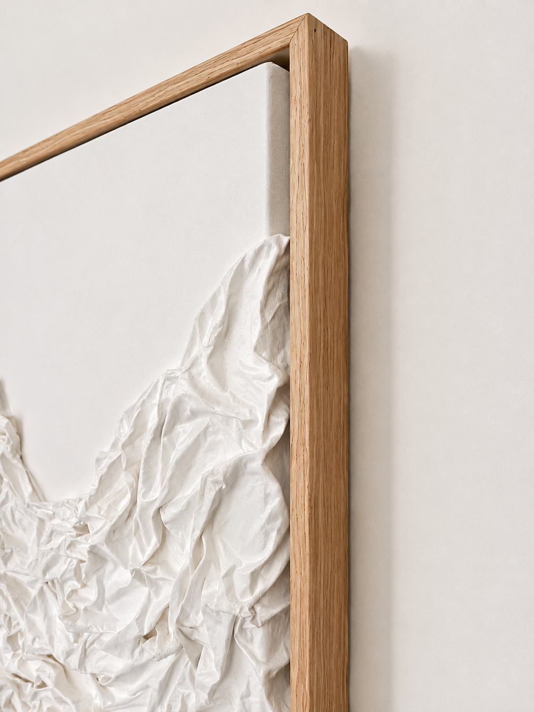 Fossilized Drapes white textured wall art Dubai
