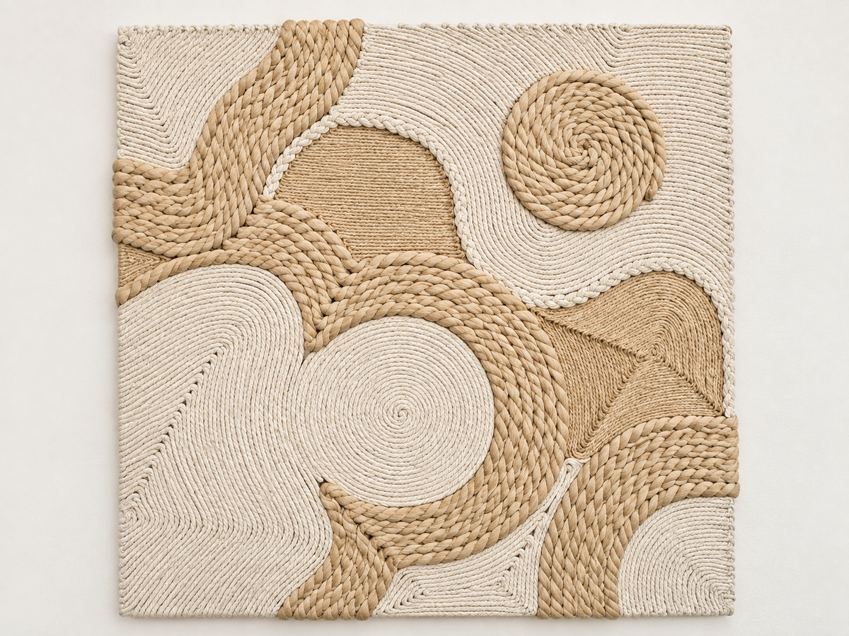Frameless macramé rope wall art Dubai