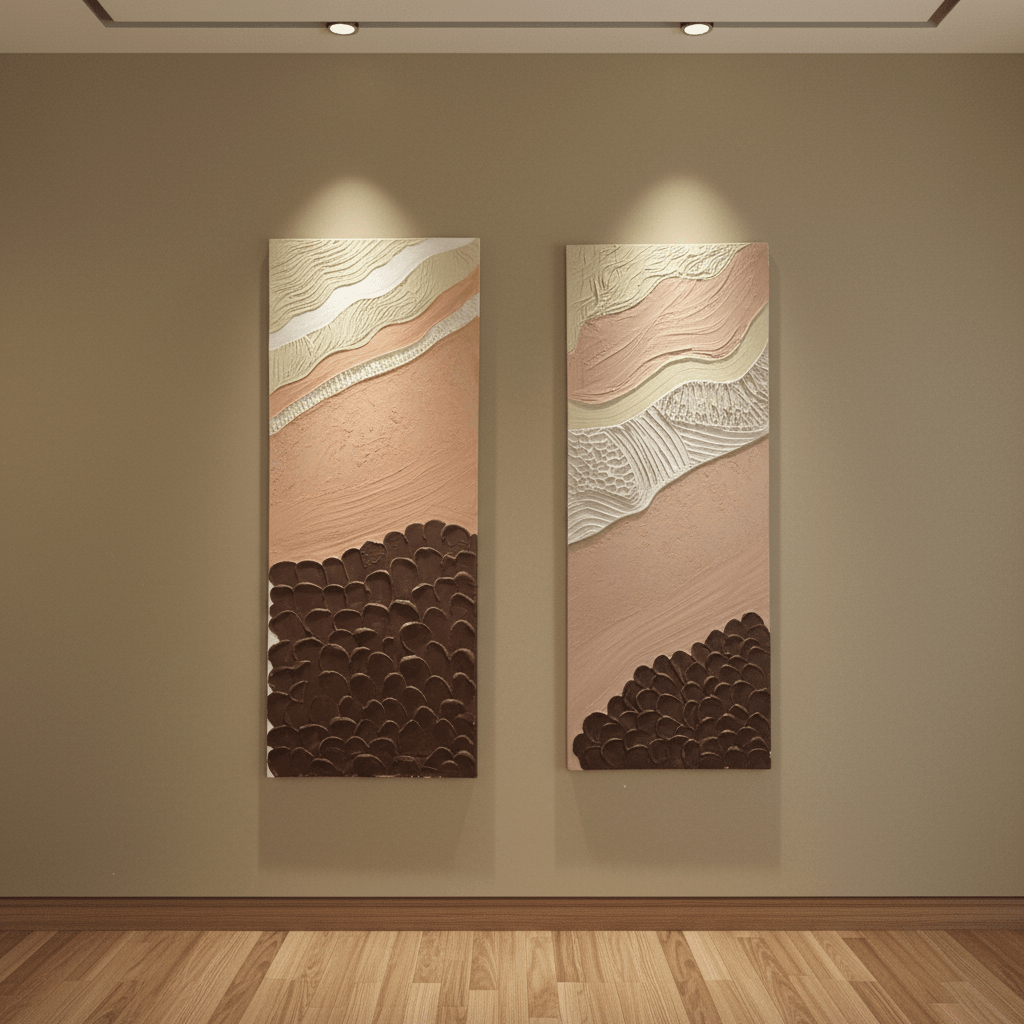 Frameless wall art diptych