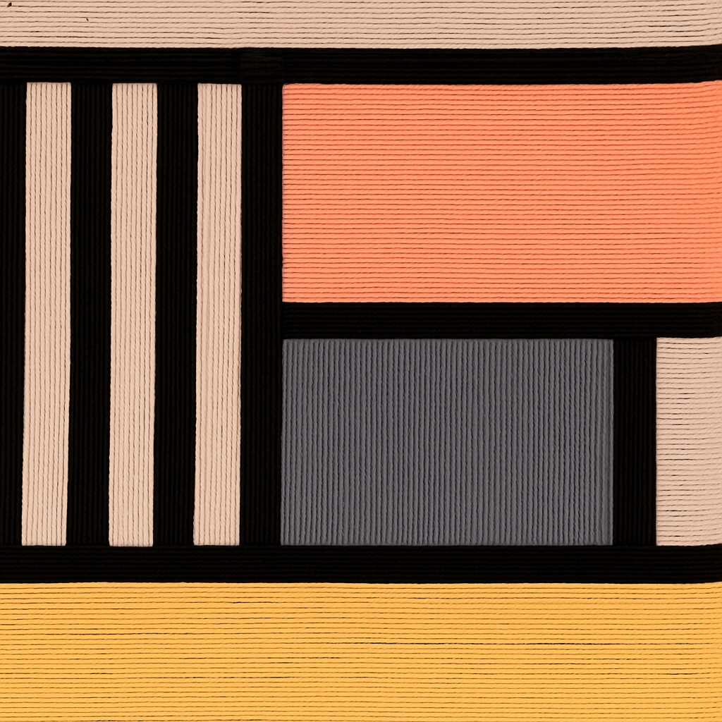 Handcrafted wall décor Abu Dhabi with parallel lines and pastel accent fiber art