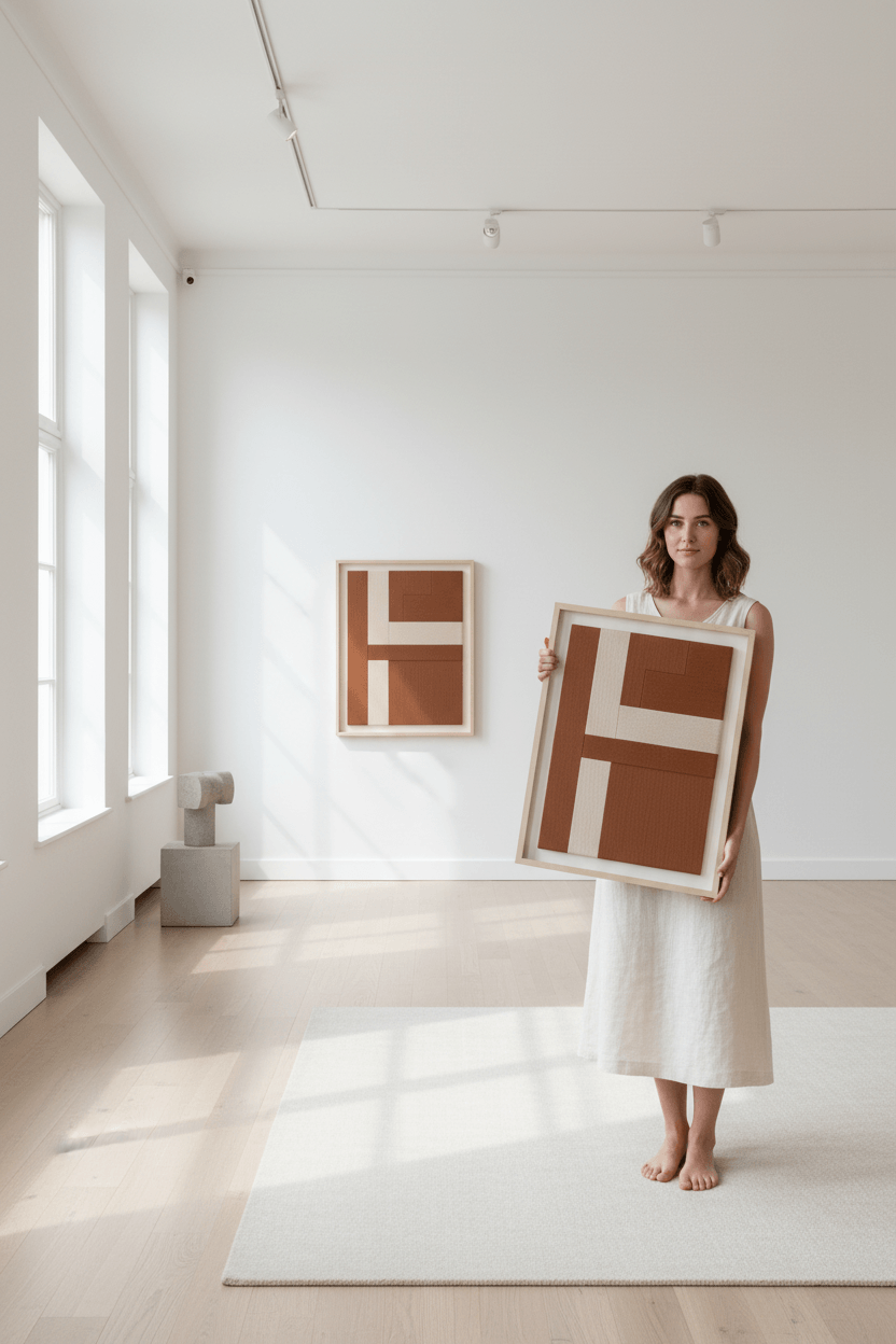 Handwoven geometric artwork UAE