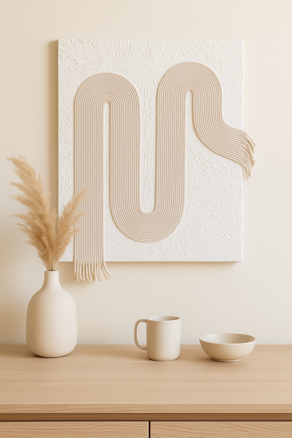 Contemporary macrame texture art