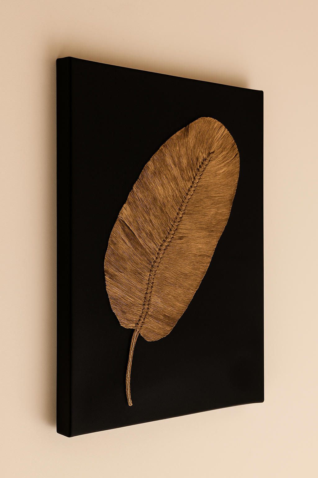 Luxury Wall Decor UAE Golden Feather Design