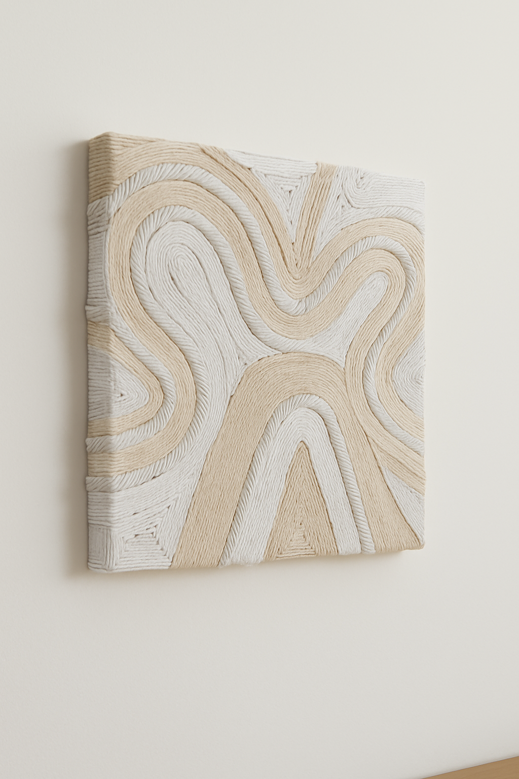 Textured fiber art wall decor