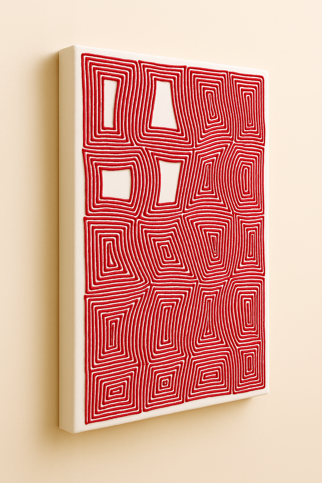 Handmade woven fiber artwork