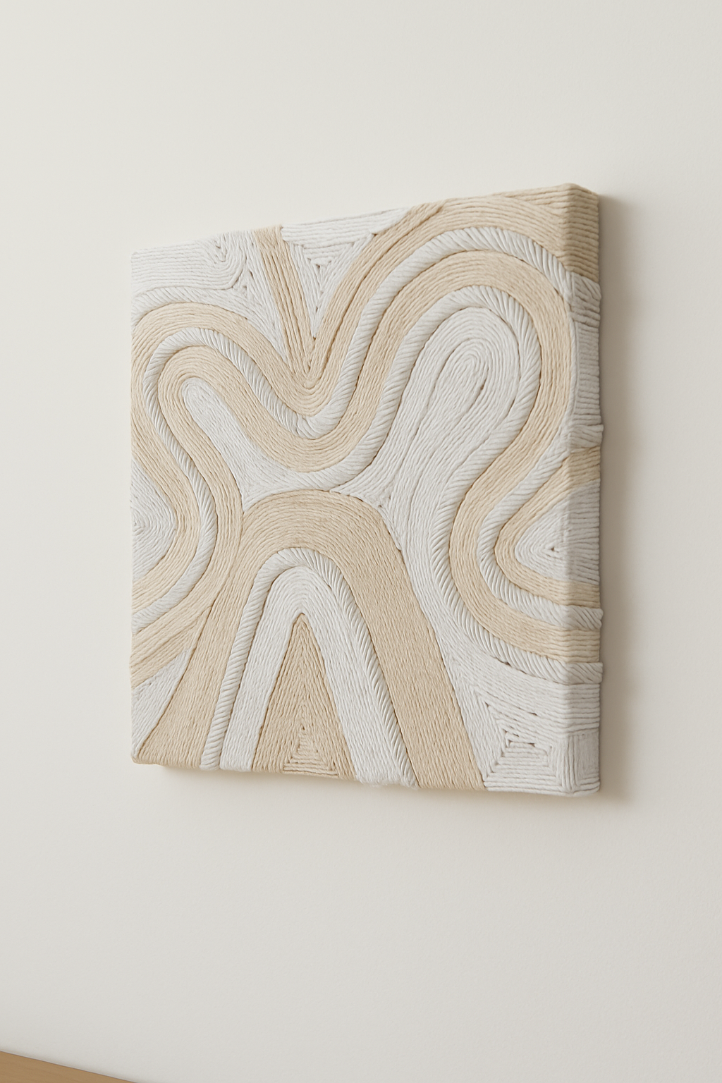 Handmade woven fiber artwork