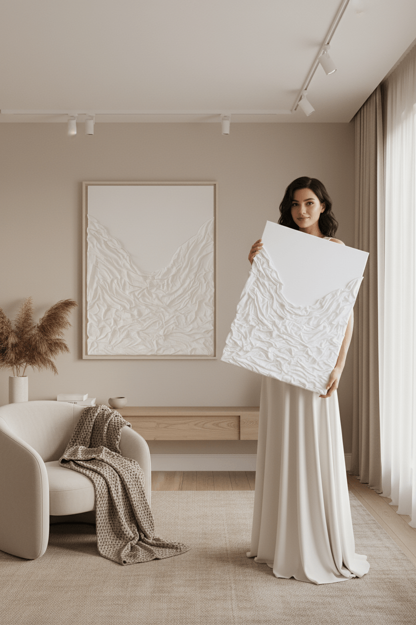 Minimalist 3D wall sculpture UAE