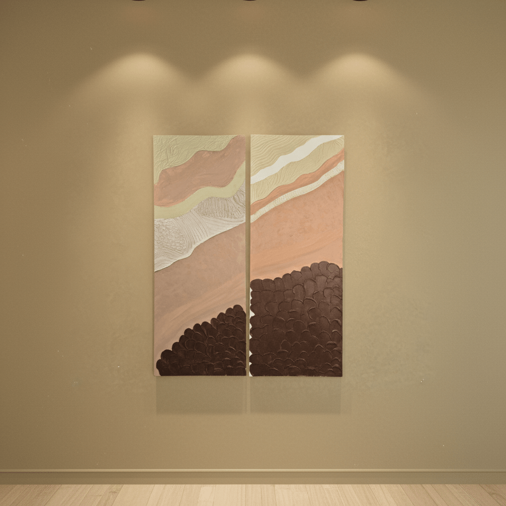 Modern canvas wall art pair for home