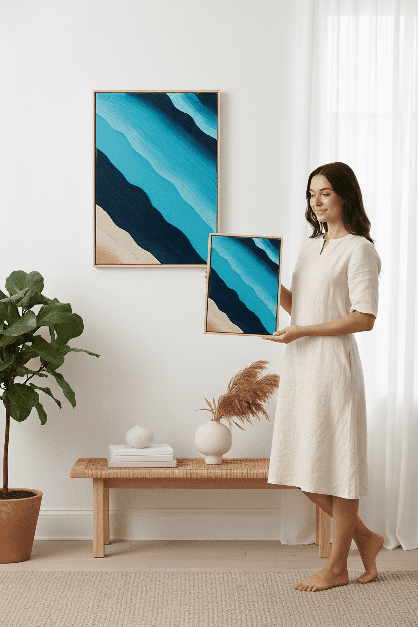 Modern textured river painting UAE