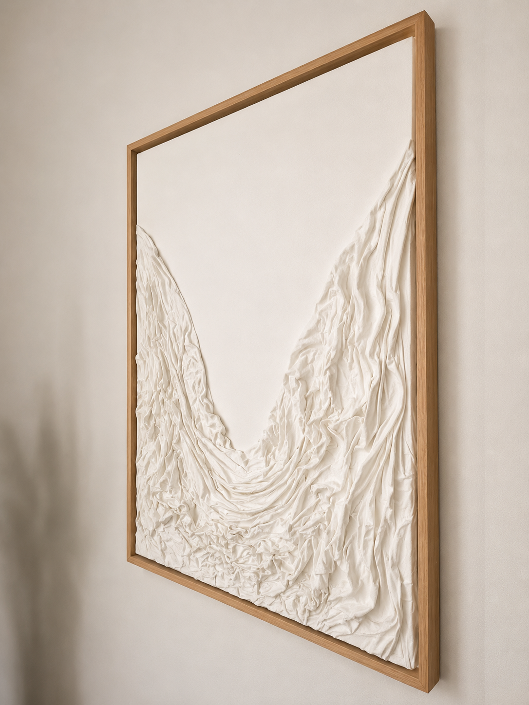Modern white textured wall art for Dubai interiors