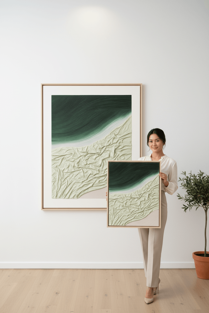 Mountaneous Oceanscape textured wall art