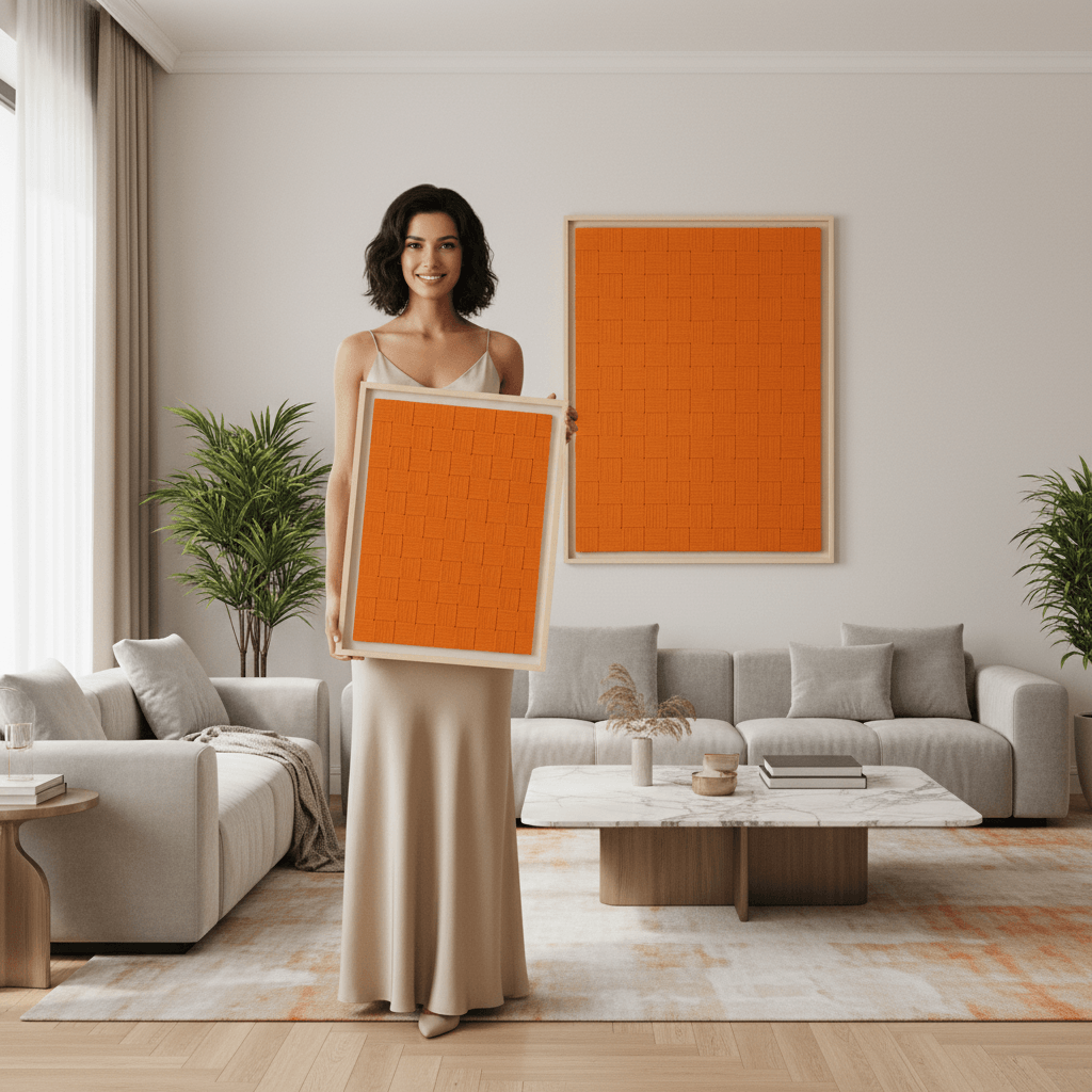 Orange handcrafted modern wall décor UAE