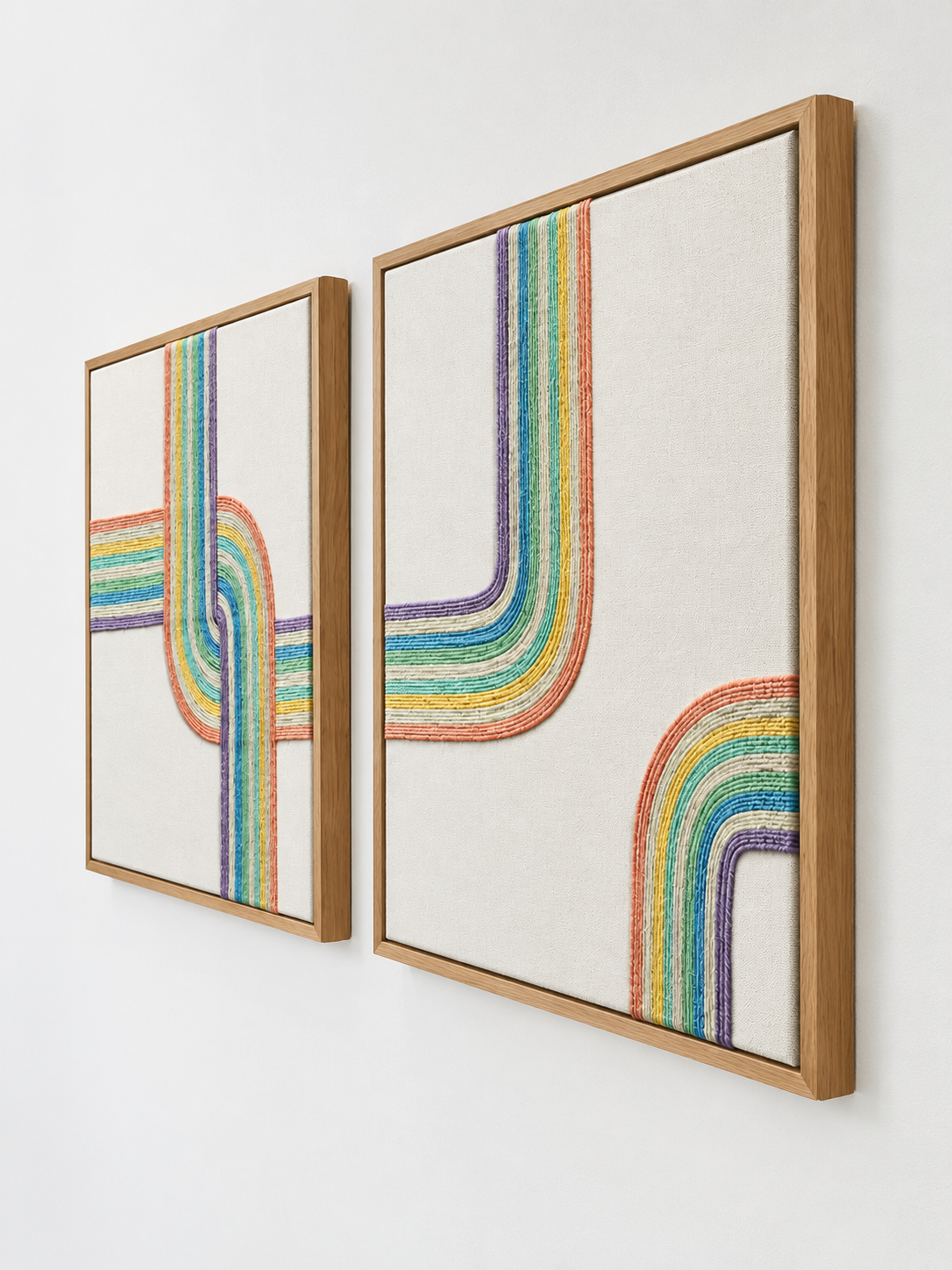 Rainbow Knots colorful macramé wall art Dubai