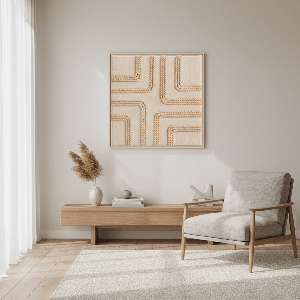 Rope art canvas for modern interiors Dubai