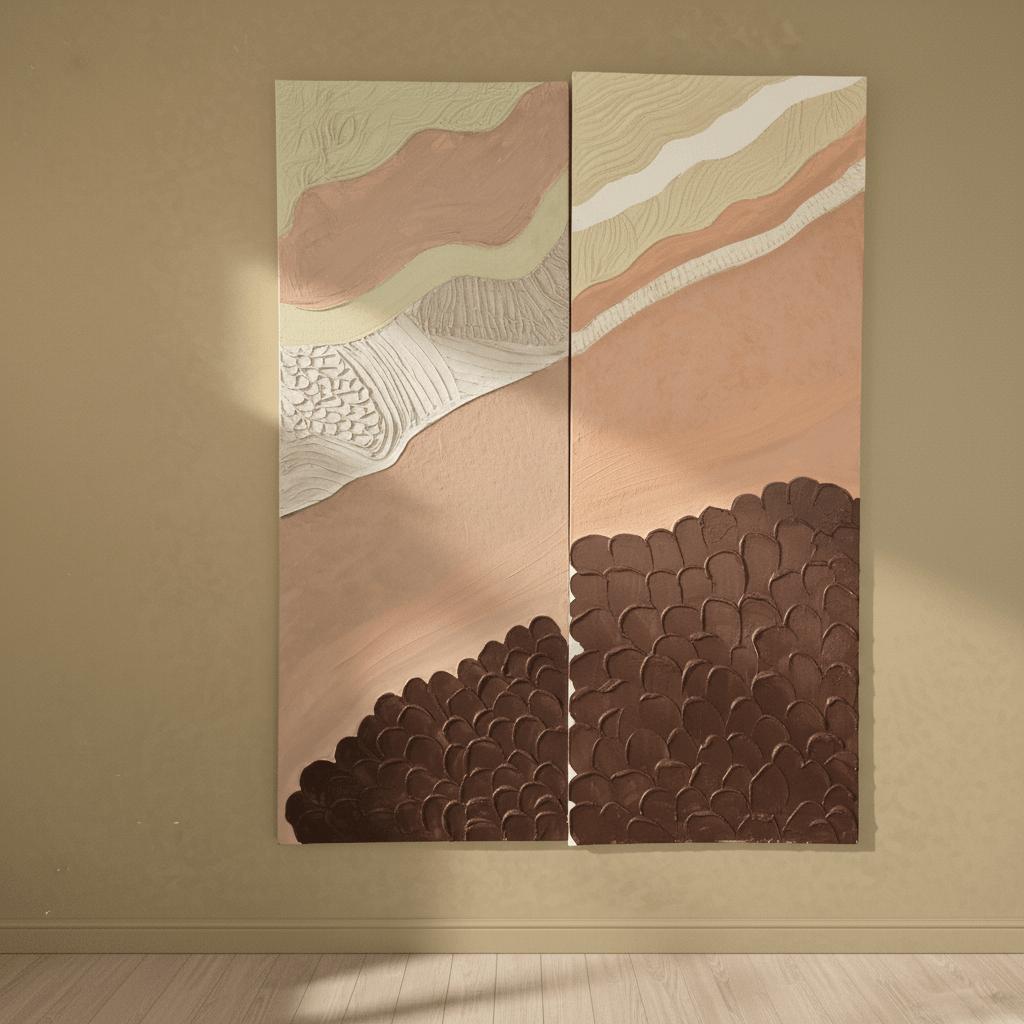 Silent Geological Flow and Strata of the Earth wall art pair