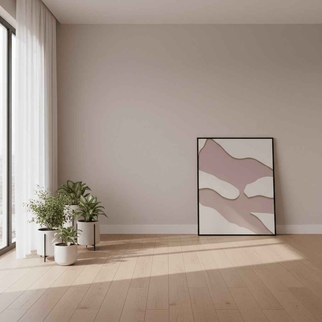 Soft Divide abstract fabric wall art UAE