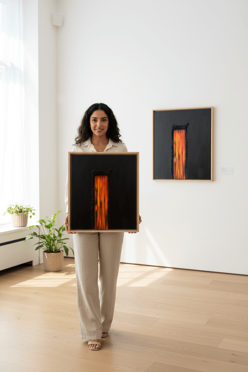 The Volcano textured wall art