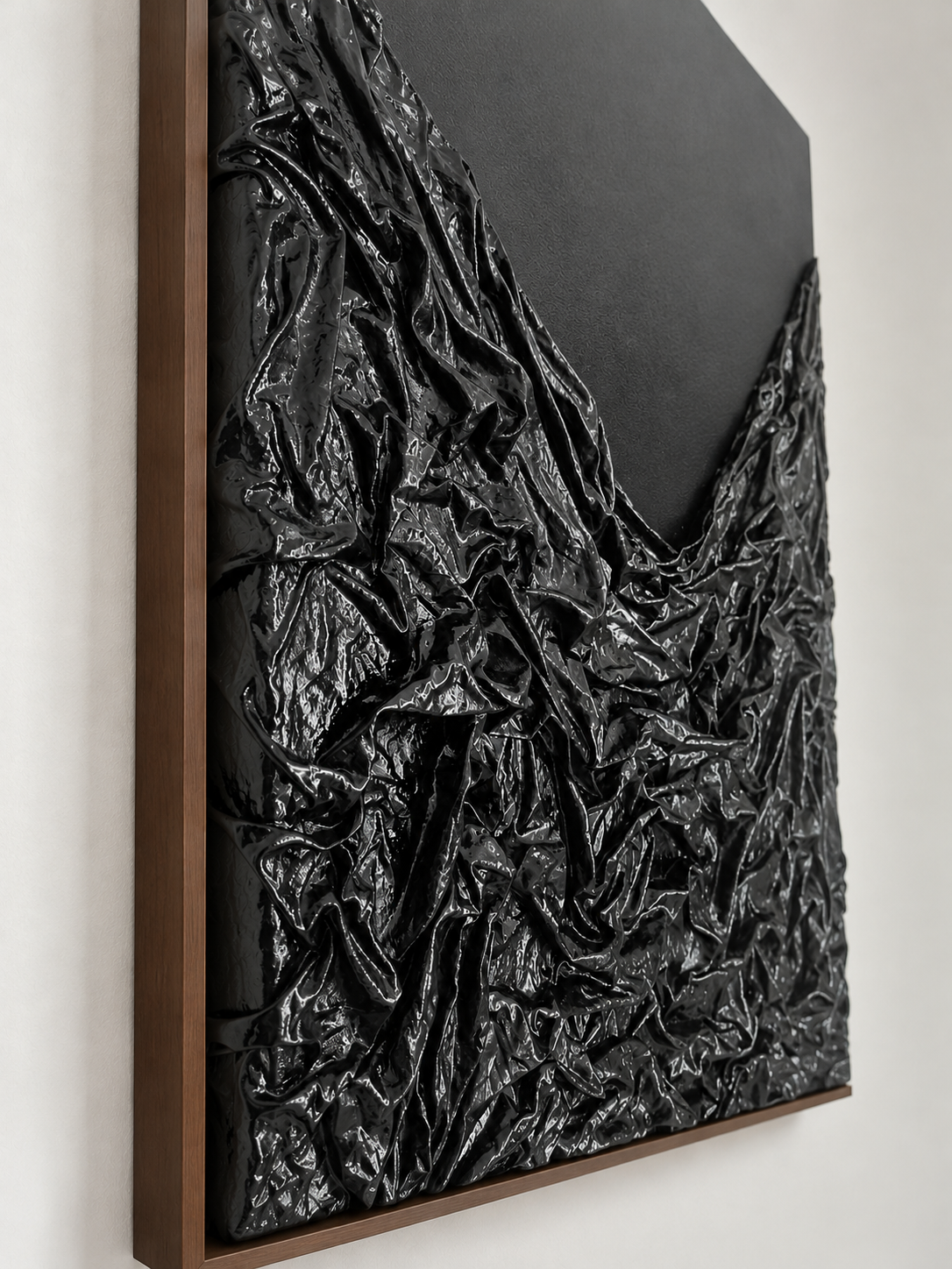 Depths of Midnight Deep blue and black textured canvas art 80 × 60 cm