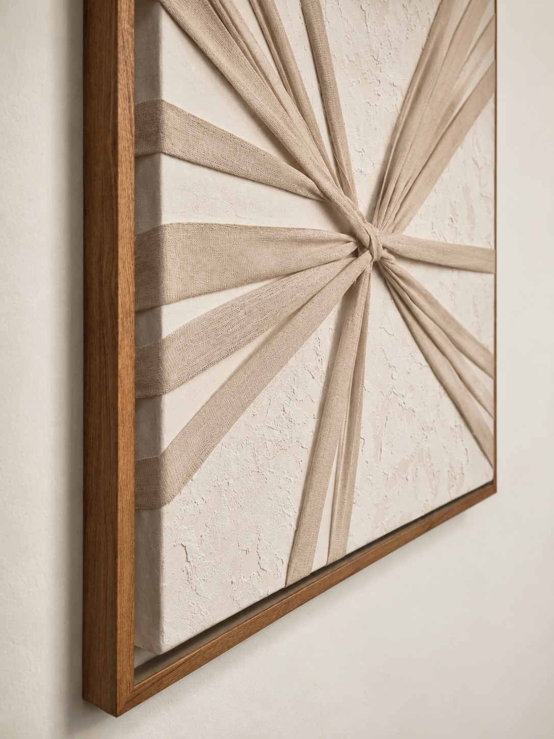 Unified Knots handcrafted textured wall art with brown frame