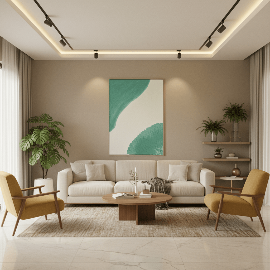 Vertical abstract earth tone painting