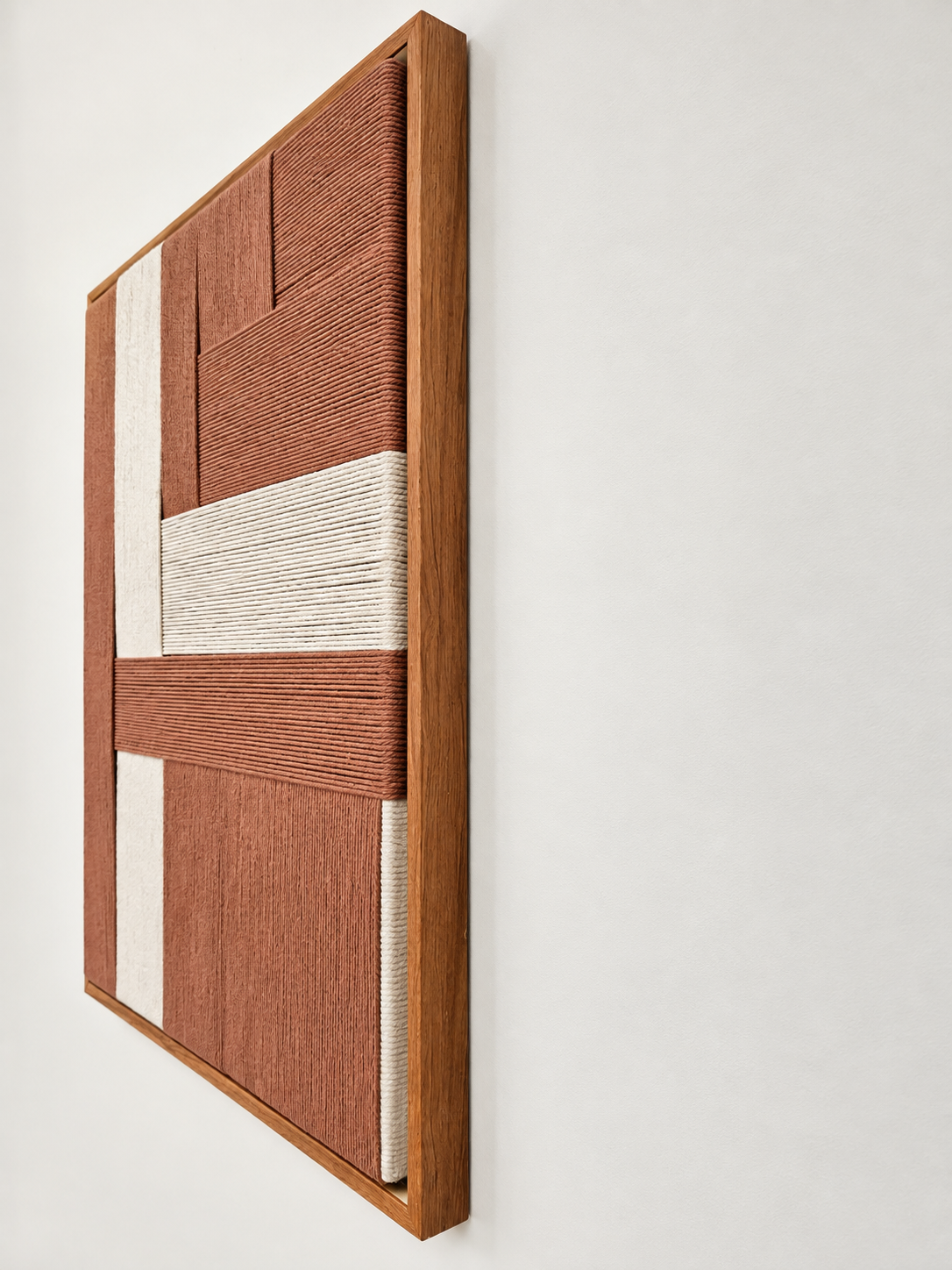 Walnut framed macramé artwork UAE