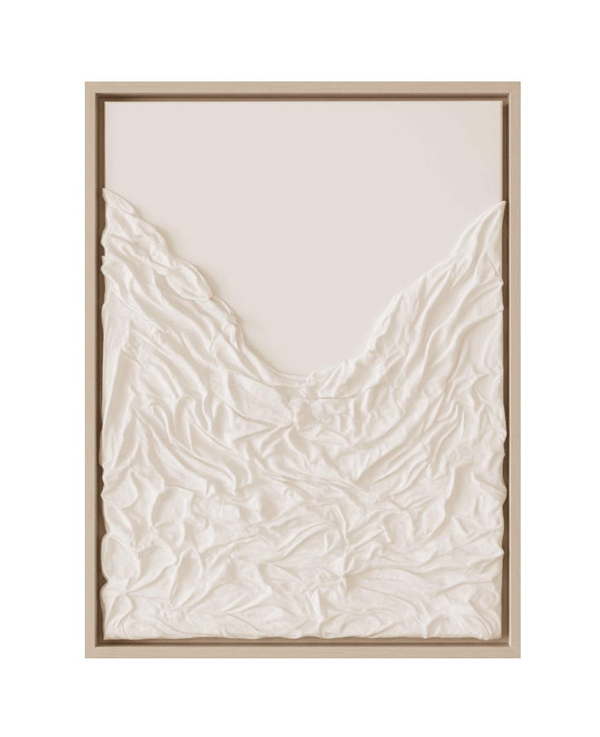 White matte handmade textured painting Dubai